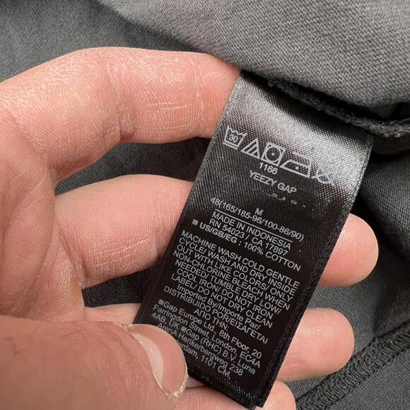 yeezy gap poetic grey long sleeve blank heavyweight shirt size medium - Picture 4 of 4